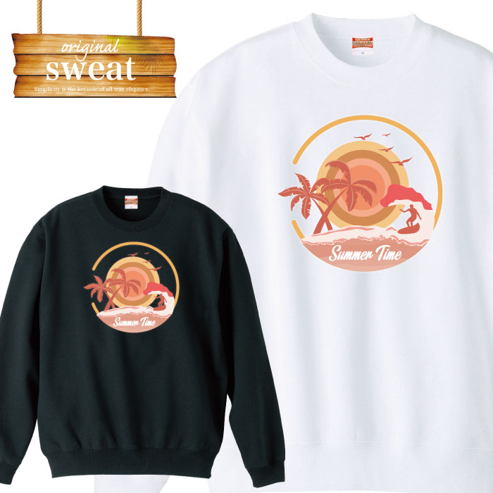 樂天商城 - ＼P5倍 当店限定 大還元祭／ 【5/9〜5/17】スウェット トレーナー 長袖 surf サーファー サーフィン 波乗り aloha 西海岸 colors カラー カラフル 赤 緑 黄色 青 オリジナル 男女兼用 メンズ レディース アパレル 秋冬 裏パイル生地 綿100%