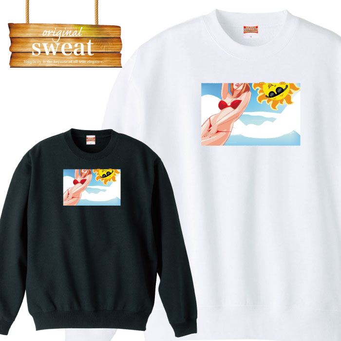 スウェット トレーナー 長袖 トロピカル surf サーファー サーフィン 波乗り aloha 西海岸 カラー カラフル 赤 緑 黄色 青 オリジナル ..