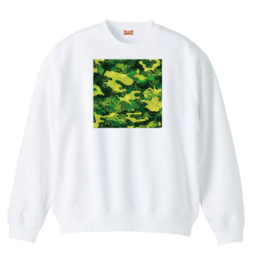 スウェット トレーナー 長袖 迷彩 street ストリート 植物 hiphop 草 レゲエ 煙 緑 男女兼用 メンズ レディース アパレル 秋冬 裏パイル生地 綿100% S M L XL XXL 大きいサイズ ビックシルエット オーバーサイズ
