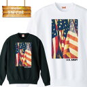 【※ポイント5倍 当店限定キャンペーン※ 10/25 00:00〜10/30 23:59】スウェット トレーナー アメカジ USA army アーミー 星条旗 ...