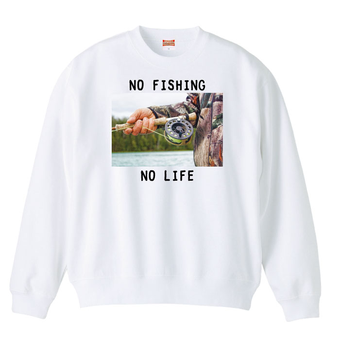 スウェット トレーナー アウトドア 釣り no life バス釣り fishing ルアー プレゼント カジュアル トレーナー メンズ レディース アパレル 秋冬 裏パイル生地 綿100% S M L XL XXL 大きいサイズ ビックシルエット オーバーサイズ
