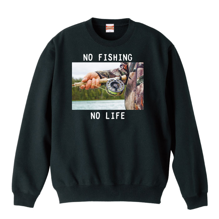 スウェット トレーナー アウトドア 釣り no life バス釣り fishing ルアー プレゼント カジュアル トレーナー メンズ レディース アパレル 秋冬 裏パイル生地 綿100% S M L XL XXL 大きいサイズ ビックシルエット オーバーサイズ