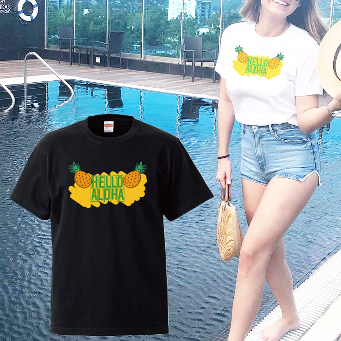 パイナップル ビーチ girl aloha アロハ ハワイ beach トロピカル summer 夏 hawaii 海 海水浴 プール マリン sea Tシャツ プリント デザイン プランド アパレル 服 洋服 メール便 送料無料