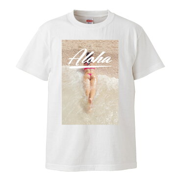 アロハ hawaii aloha ハワイアン ビーチ sexy ケツ ass bitch セクシー 水着 ビキニ summer トロピカル ホノルル ワイキキ 写真 フォト フォトT Tシャツ プリント デザイン 洋服 メール便 送料無料