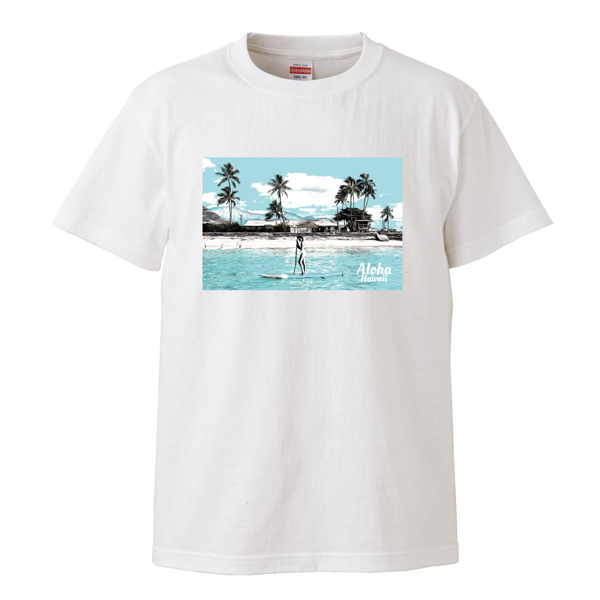 Tシャツ でかT TRON XXL XXXL　2L 3L BIG 大きめ haloha hawaii アロハ ハワイ ロングビーチ カリフォルニア summer トロピカル ピクチャー 写真 フォト フォトT プリント デザイン プランド アパレル 服 洋服 メール便 送料無料