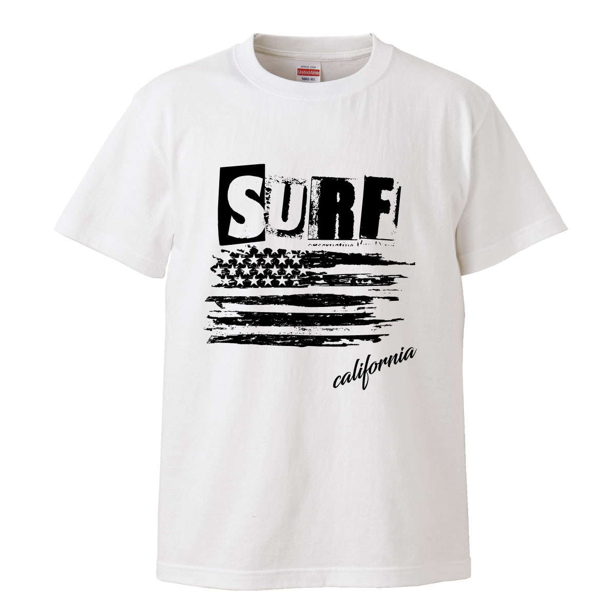 california surf 星条旗 Tシャツ T-shirt ティーシャツ 半袖 アロハ ハワイ サーフィン happy love ハッピー サーファー系 西海岸 カリフォルニア コーデ プチプラ 大きいサイズあり big size ビッ