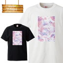 【※夏の限定ゲリラ開催10%OFF 割引クーポン発行※ 7/15~7/21まで!】 Tシャツ 半袖 トップス 半袖シャツ カットソー マーブル パステル 英語 アート ピンク 紫 水色 文字 英文 英字 英語 シンプル 乙女 淡い お洒落 可愛い かっこいい デザイン