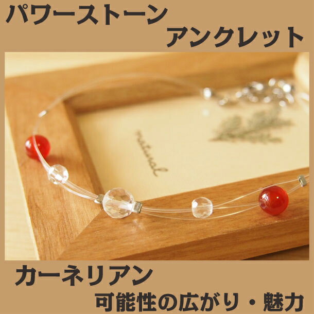 パワーストーン アンクレット レディース カーネリアン 天然石 アンクレット | アンクレット つけっぱなし ペア 誕生日プレゼント 贈り物 ギフト誕生石 組み...