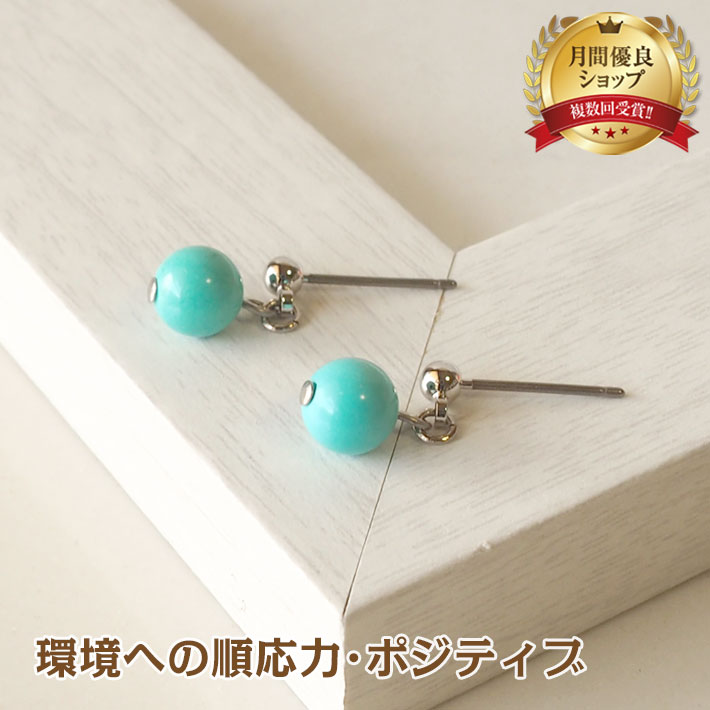 パワーストーン ピアス チタン 金属アレルギー マグネサイト ターコイズ 天然石 ピアス | 誕生日プレゼント 贈り物 ギフト誕生石 組み合わせ アクセサリー ...
