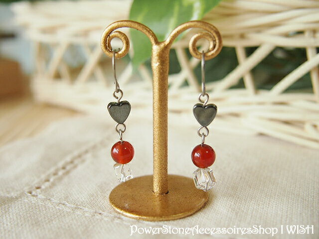 パワーストーン ピアス チタン 金属アレルギー カーネリアン 天然石 ピアス | サージカルステンレス 誕生日プレゼント 贈り物 ギフト誕生石 組み合わせ アク...