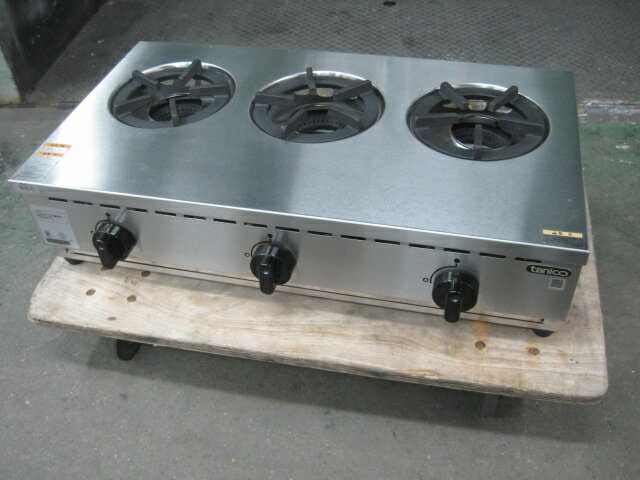 2021年製　【タニコー】【業務用】【中古】　ガスコンロ　TGD-3　都市ガス　W720xD400xH185mm　自社6ヶ月保証