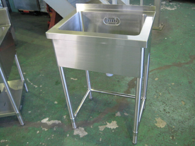（4054-0）業務用 ステンレス 一槽シンク Ｗ600×Ｄ450×Ｈ800（ＢＧＨ120） 厨房機器 流し台　飲食店　店舗　大阪 業務用 シンク 1槽 ステンレス 流し台 600×450×高さ800 600-450