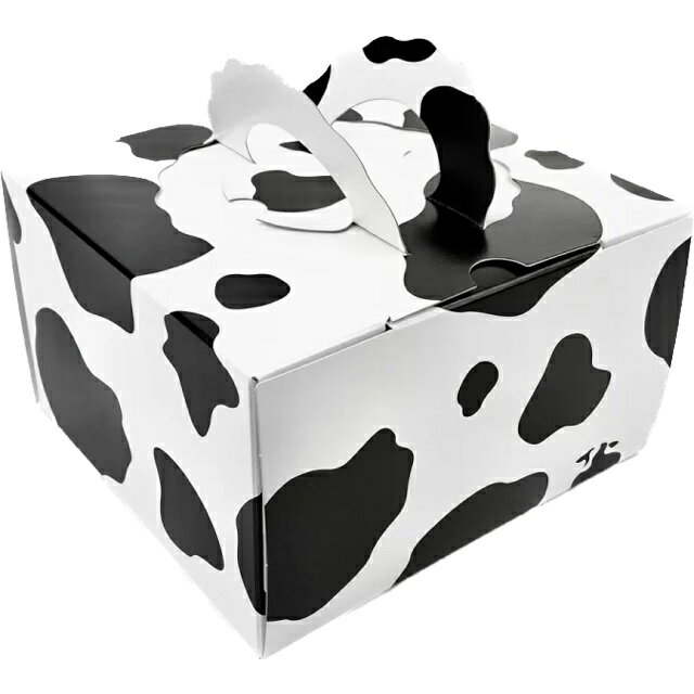 デコ箱 H120 TSD モーモー 4.5 寸用（100枚） 内寸162×160(＋20)×120mm 牛柄 保冷剤スペース付（トレー無し）パッケージ中澤（北海道・沖縄への発送は行っておりません）