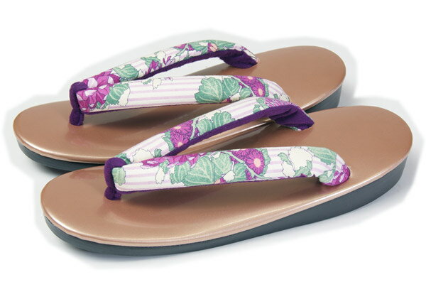 カジュアル草履　カラー台座　紬生