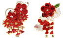 子供髪飾り　花　2タイプ　赤/白色　2個セット　七五三着物向き和装小物　日本製
