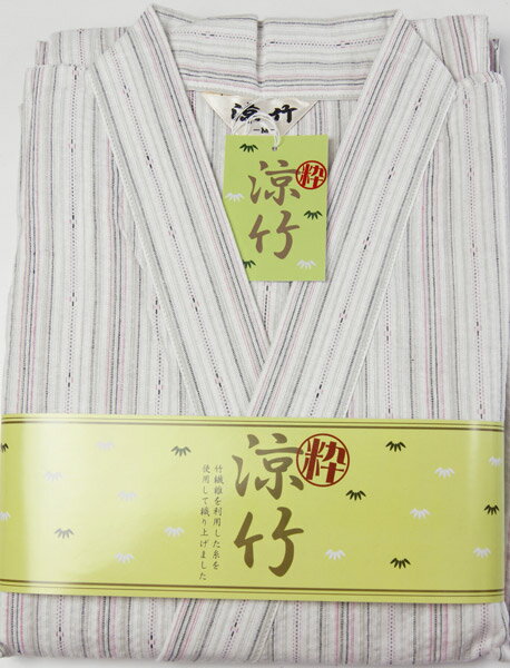 男物甚平　M/Lサイズ　白色草木染めしじら織綿素材　箱入り　紳士和雑貨