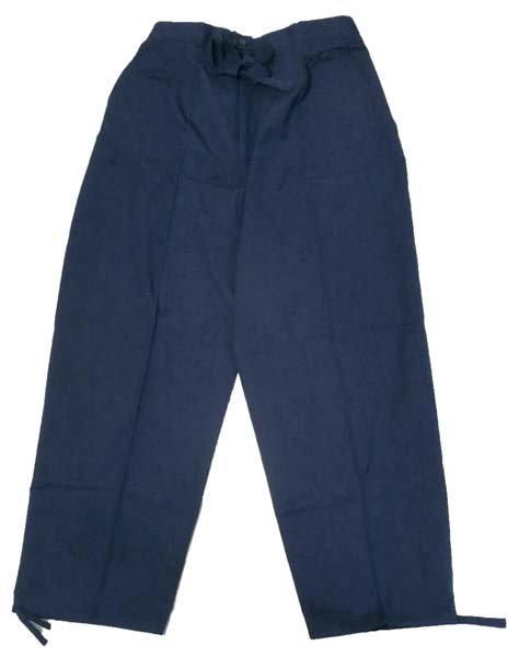 国産作務衣久留米国産　紺色綿紬　S/M/L/LL夏以外3シーズン用　普段着、仕事、作業、などに男女兼用日本製さむえ