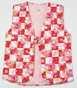女の子袖なし袢天 ちゃんちゃんこ110cm5-6才用 綿紬 裏キルト 安心の日本製
