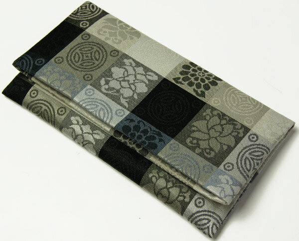 念珠入れ　正絹　遠州緞子　グレー　男女兼用　数珠入れ和雑貨