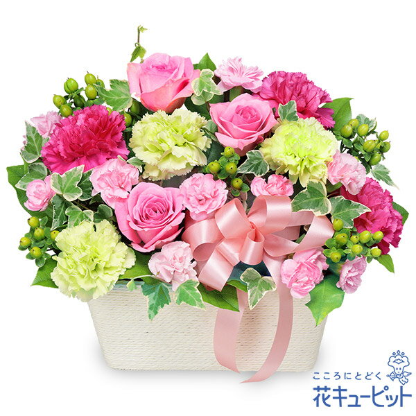 バラのピンクアレンジメント　 512315｜花キューピットのお花のギフトランキング