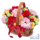 結婚祝い 花 ギフト お祝い 記念日 プレゼント 夫婦 祖父祖母 ジューンブライド ブライダル レッドとピンクのウッドバスケットyd00-512764