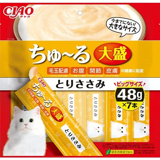 【いなば】 CIAO 大盛りちゅ～る とりささみ 48g×7本ちゅーる チュール 猫 ねこ 猫おやつ 水分補給 水分 水 おやつ いなば ちゃおちゅーる チャオ Ciao 猫スナック 液体 液体おやつ 大容量