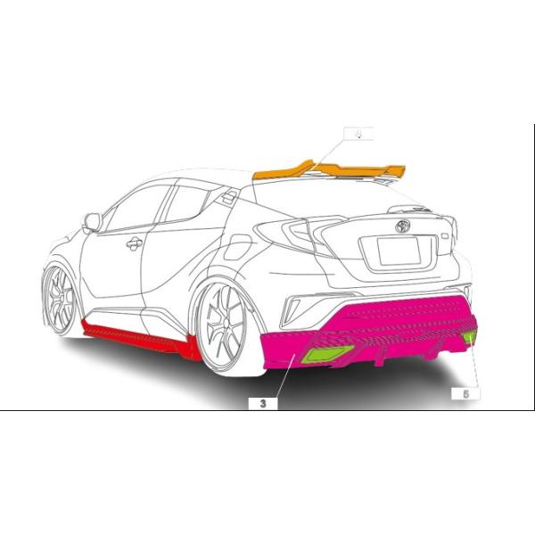 【AIMGAIN】 SPORT トヨタ C-HR 前期 ZVX10 2016y-2019y マフラーフィニッシャー ※マフラーカッター付..