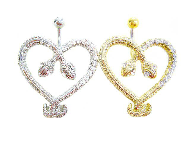 14Gラブリースネイク ボディピアス ヘソピアス へそピアス ヘソピ