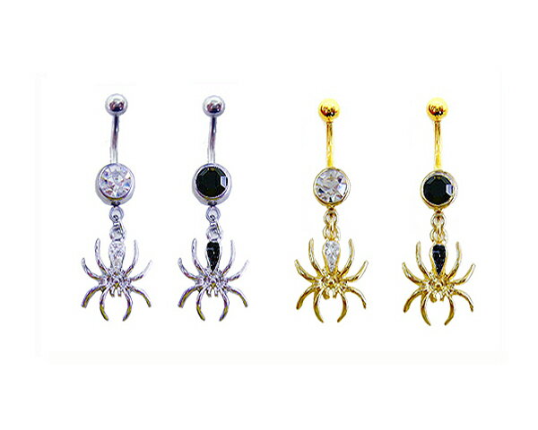 14Gストーンスパイダー ボディピアス ヘソピアス へそピアス
