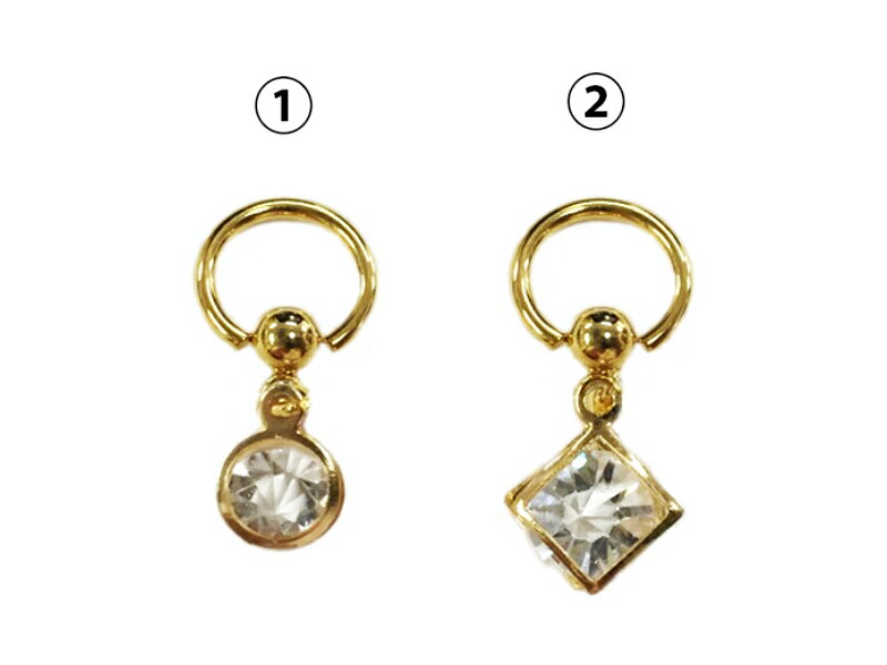 14Gクリスタルリング ボディピアス 軟骨ピアス 耳ピアス 片耳ピアス