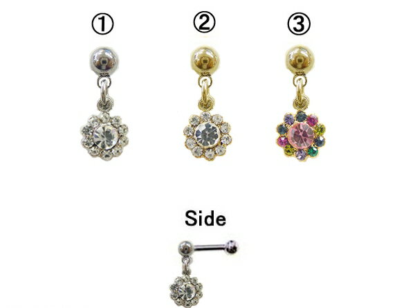 14G軟骨びっしりストーンサークル ボディピアス 軟骨ピアス 耳ピアス 片耳ピアス