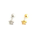 16Gminiキラフラワー ボディピアス 軟骨ピアス 片耳ピアス(4)