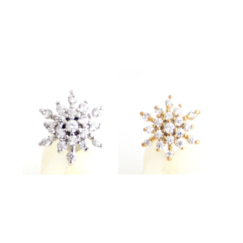 16G BIGきらり雪の結晶 ボディピアス 軟骨ピアス 片耳ピアス