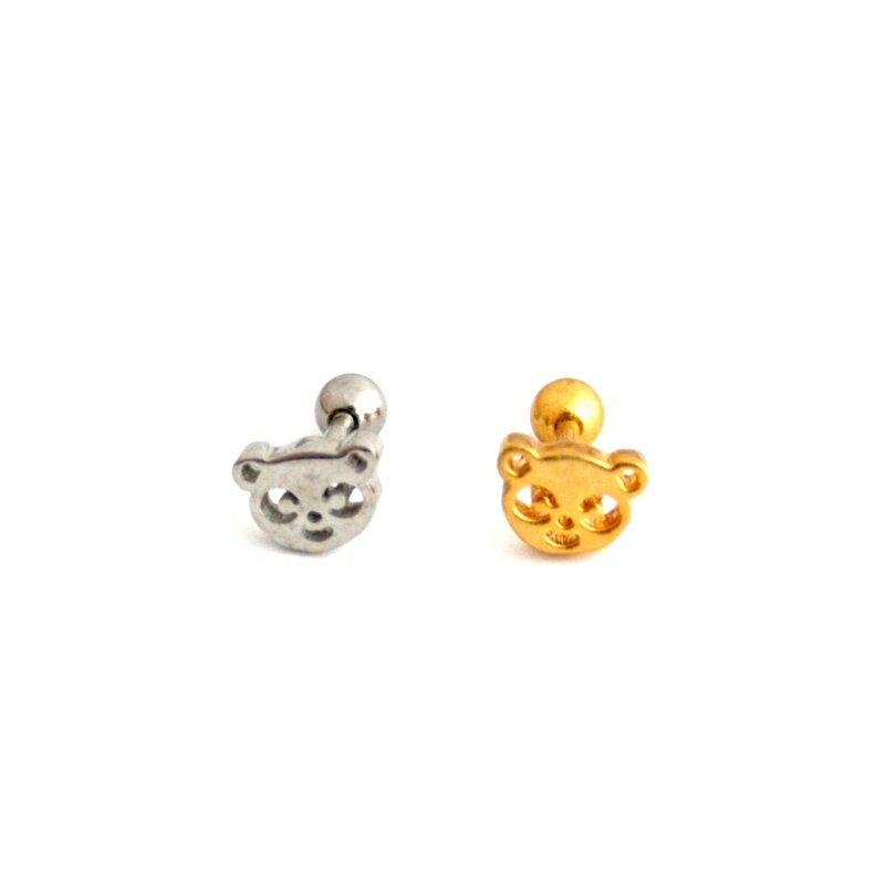 16G パンダフェイス ボディピアス 軟骨ピアス 片耳ピアス
