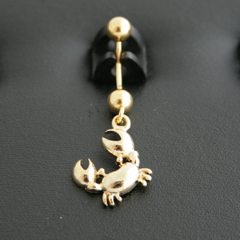 ゴールドかにさんバナナ 耳兼用ボディピアス 耳ピアス ヘソピアス