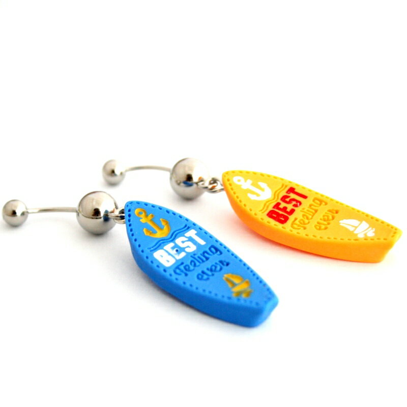 18Gサーフボードバナナ 耳兼用ボディピアス ヘソピアス 耳ピアス