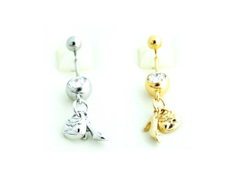 ハイヒール＆バッグバナナ 耳兼用ボディピアス 耳ピアス ヘソピアス 選べるゲージサイズ