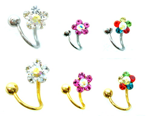 18Gお花スパイラルバーベル 耳兼用ボディピアス ヘソピアス へそピアス 耳ピアス 1000円ぽっきり 送料無料 18Gお花スパイラルバーベル 耳兼用ボディピアス ヘソピアス へそピアス 耳ピアス 1000円ぽっきり 送料無料