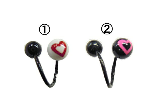 18Gラブリーハートスパイラル 耳兼用ボディピアス ヘソピアス へそピアス 耳ピアス