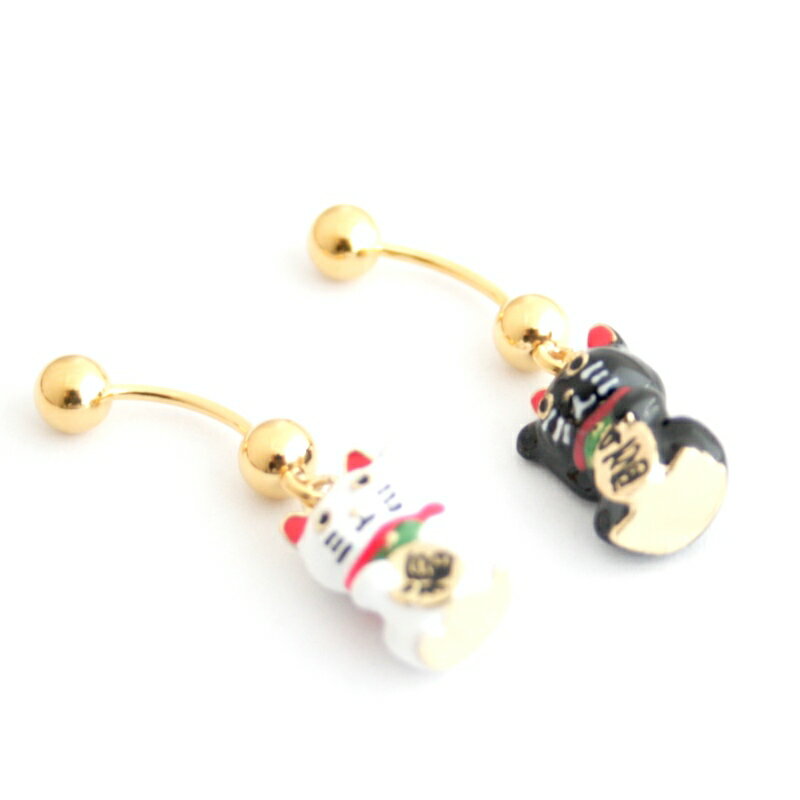 招き猫バナナ 耳兼用ボディピアス 耳ピアス ヘソピアス