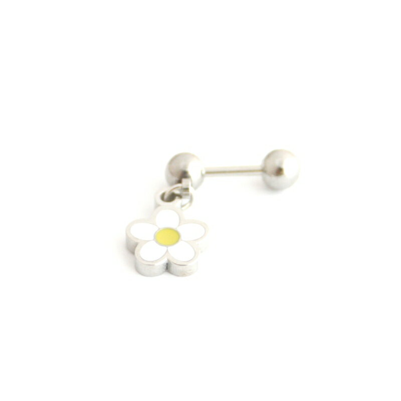 Body Earrings - ホワイトフラワー ボディピアス 軟骨ピアス 耳ピアス 片耳ピアス