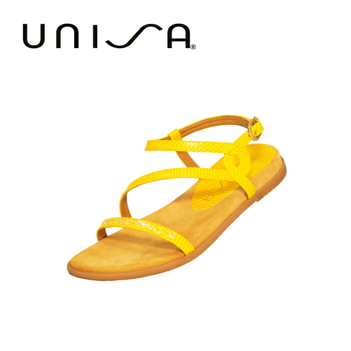 UNISA ストラップフラットサンダル UNISA(ユニサ) Spain Brand（スペインブランド） 靴作りに長い歴史を持つスペインブランド『UNISA(ユニサ)』 30年以上前にアリカンテ県エルダで設立されました。 同社の指針となる哲学は、多才なデザインチームを通じて 境界の無い製品を作り、コスモポリタンでモダン、 エネルギッシュで快活な女性に届けることです。 item information 抜群のクッション性と曲がりが良いソールは歩きやすく、 滑りにくいゴム底を使用しています。 スワロフスキーが使用されているアッパーは、 ローヒールでもキレイめな服装にも合わせやすいデザインです。 これからの季節にぴったりの一足です。 Detail ディティール/詳細 Color Variation カラーバリエーション GOLD PINK YELLOW LIGHT GREEN 商品仕様 ◆甲革：天然皮革 ◆表底：合成底（ゴム） ◆踵：合成ゴム ◆ヒールの高さ：2.5cm(インソール部分を含む) 注意点 ・濡れると色落ち、ムラができる恐れがありますので、 雨の日は防水スプレーをかけるなどして十分お気を付けください。 ・輸入商品につき実店舗で先に売り切れ、在庫がない場合はキャンセルとさせて頂きますので、 ご了承くださいませ。 ・不安な方はご注文前に「商品についての問合わせ」よりお問い合わせください。 ・液晶モニターの環境により、写真と実物は多少色が違う場合がございます。