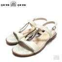 サヴァサヴァ ◇ cava cava サヴァサヴァ 7420039 Ivory フラットリングサンダル 1cm 羊革 オブリークトゥ レディース 【23ss】レディースサンダル