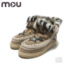 ■ MOU ムー ESKIMO SNEAKER STAR PATCHES MINK FUR TRIM ハンドメイドシューズ ムートンブーツ レディース ショートブーツ イギリス発ブランド