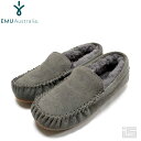 ■ EMU Australia エミューW11439 Grey ケアンズ Cairns プレーントゥ ボア付きスリッポンオーストラリア産シープスキンレディース 黒 モカシン もこもこ(4)