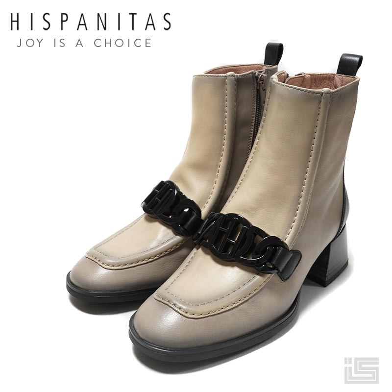 ◆ HISPANITAS ヒスパニタス HI232993 Grey / Combi ビッグバックル　ショートブーツ スペイン製 正規品 インポート 23fw新作 レディースショートブーツ