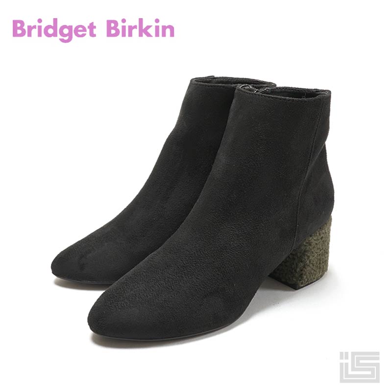 ブリジットバーキン [返品不可] Bridget Birkin 573003 Black/s ボア巻きヒール ショートブーツ size 23.5cmブリジット バーキン　黒 ブラック【現品限り・展示品】