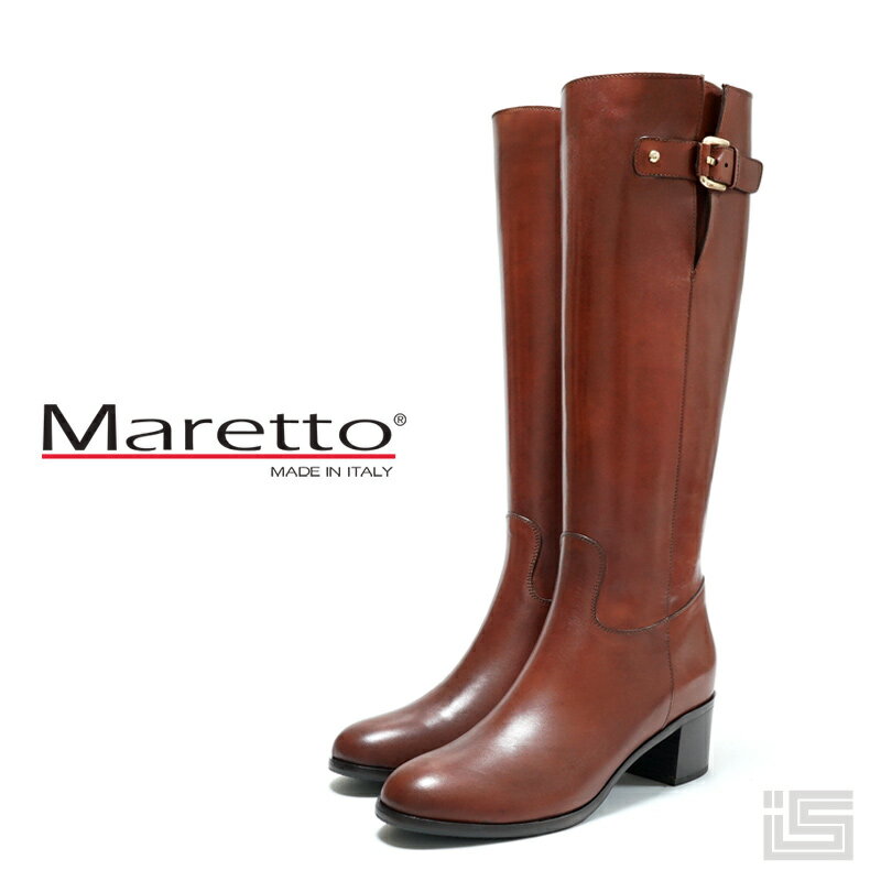 ■ Maretto マレット 6502 Dark Brown シンプルジョッキーロングブーツ クラシ