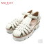 ◇ Monet モネ 211203 White ホワイト厚底グルカサンダル ストラップシューズ　爽やかホワイトソール アンクルストラップ ベルクロ仕様【23ss】 レディース サンダル