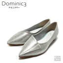 ■ Dominic 3 ドミニクバー Silver シルバーアシメカットポインテッドパンプススタイリッシュ 履けるポインテッドカッター【23ss】レディースシューズ 日本製 フラットシューズ